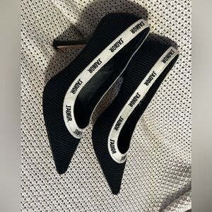 Christian Dior J'adior Pump Heels White Ribbon Logo All Around